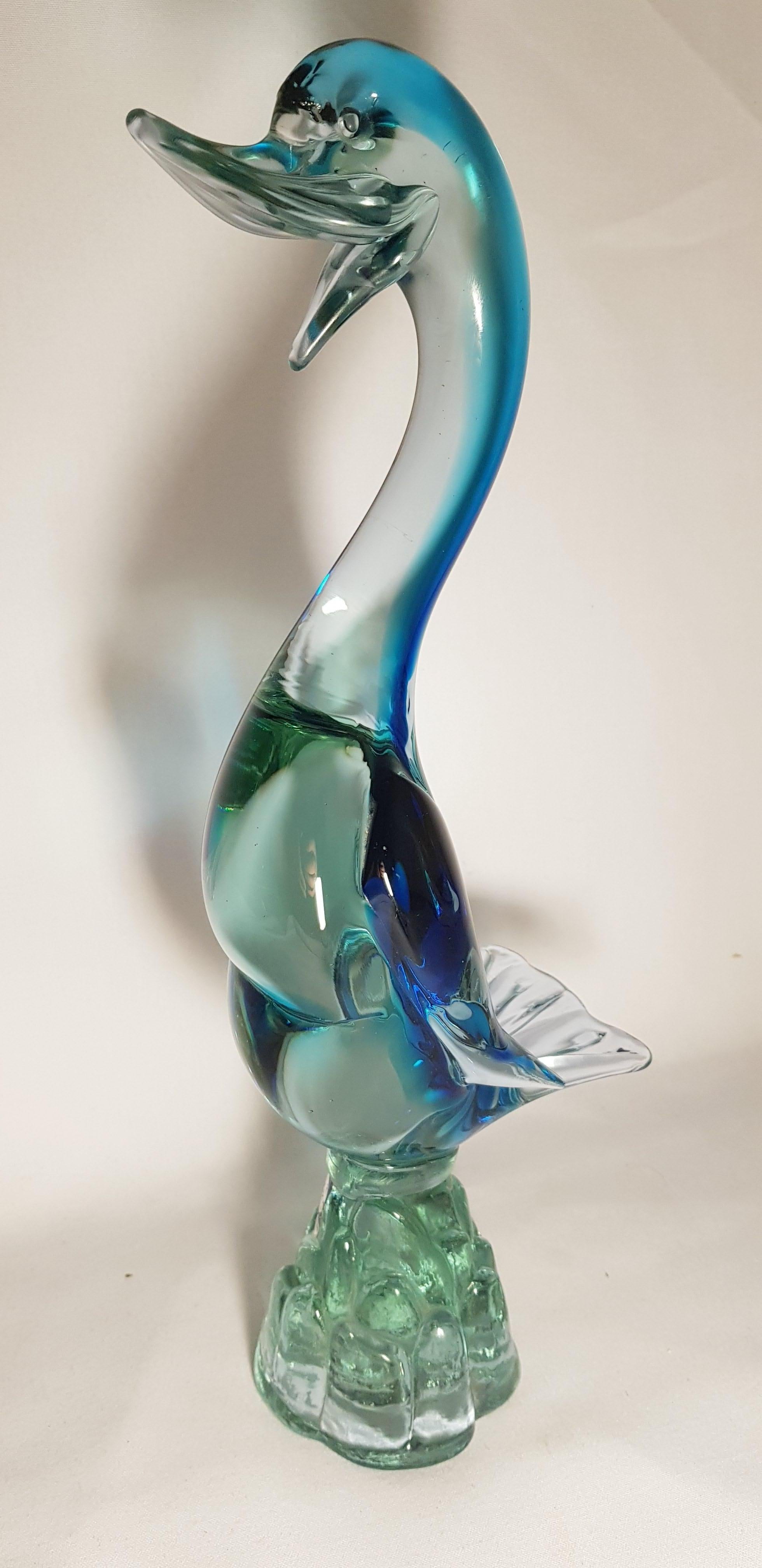 Murano Glass Alexandrite Neodymium Sommerso Duck For Sale 2