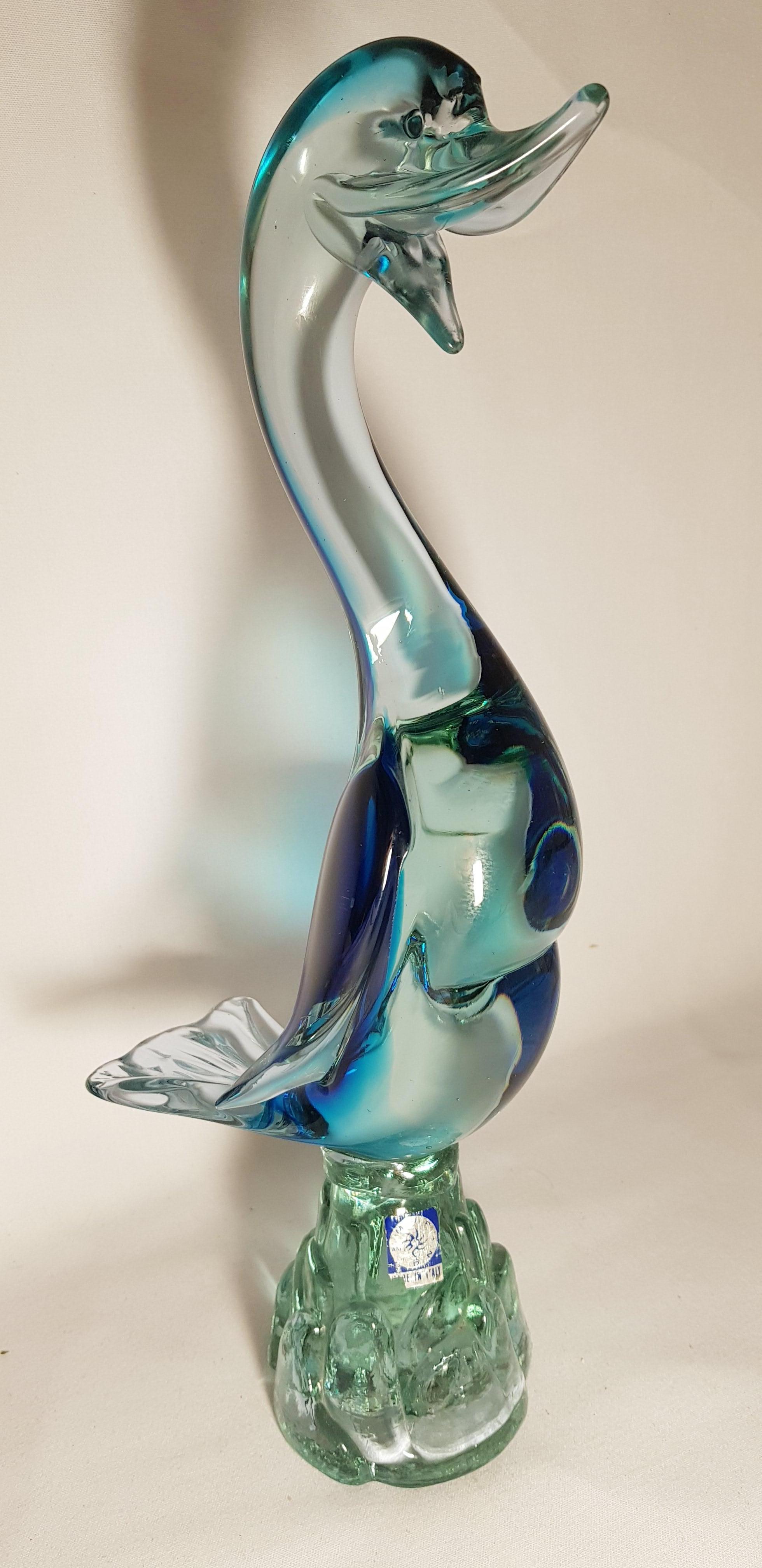Murano Glass Alexandrite Neodymium Sommerso Duck For Sale 3