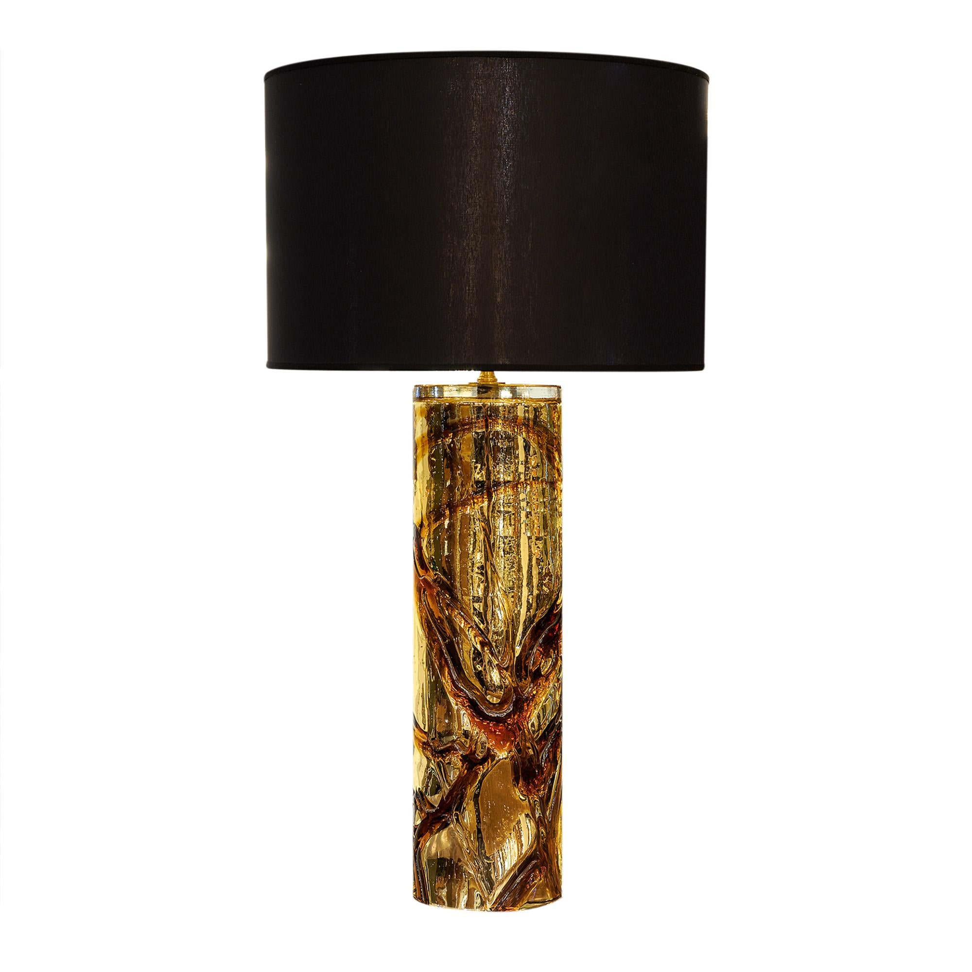 Murano Glass Amber and Gold Lamps For Sale 2