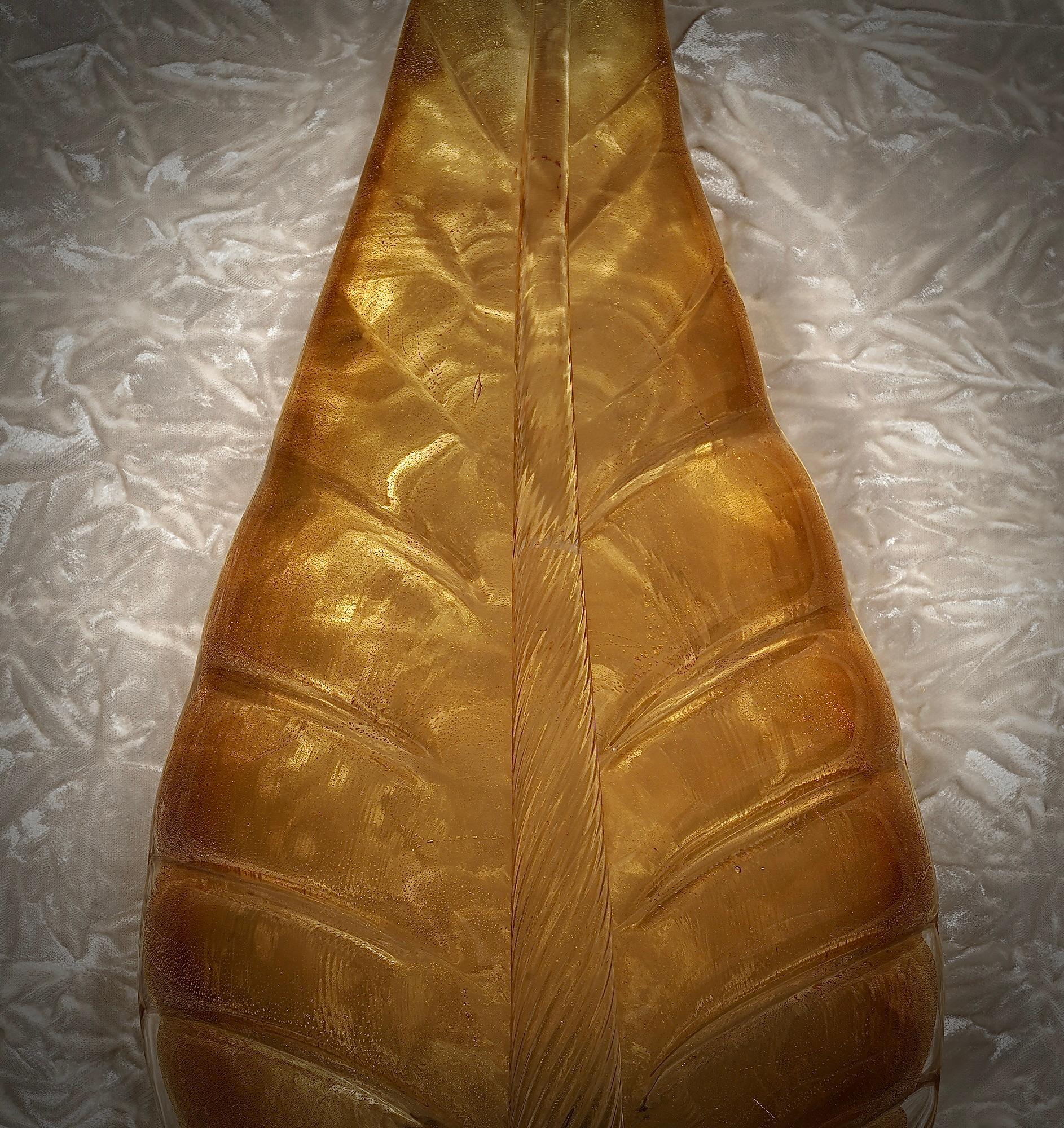 Lámpara de pared y apliques de cristal de Murano color ámbar, 1980 Italiano en venta