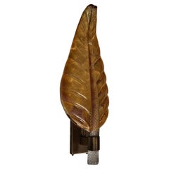 Murano Glass Amber Color Wall Light and Sconces, 1980