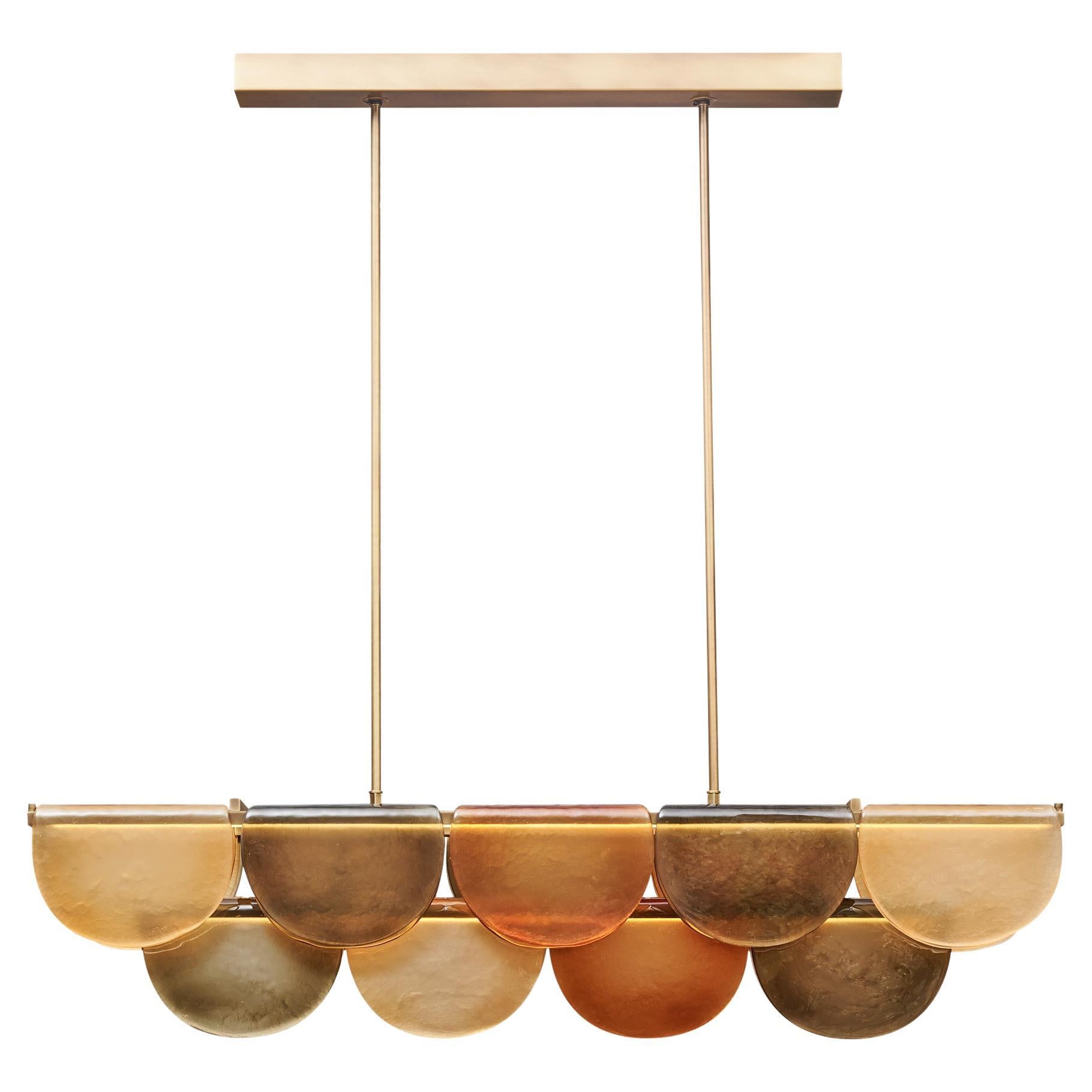 Bernstein-Kronleuchter "Onda" aus Murano-Glas