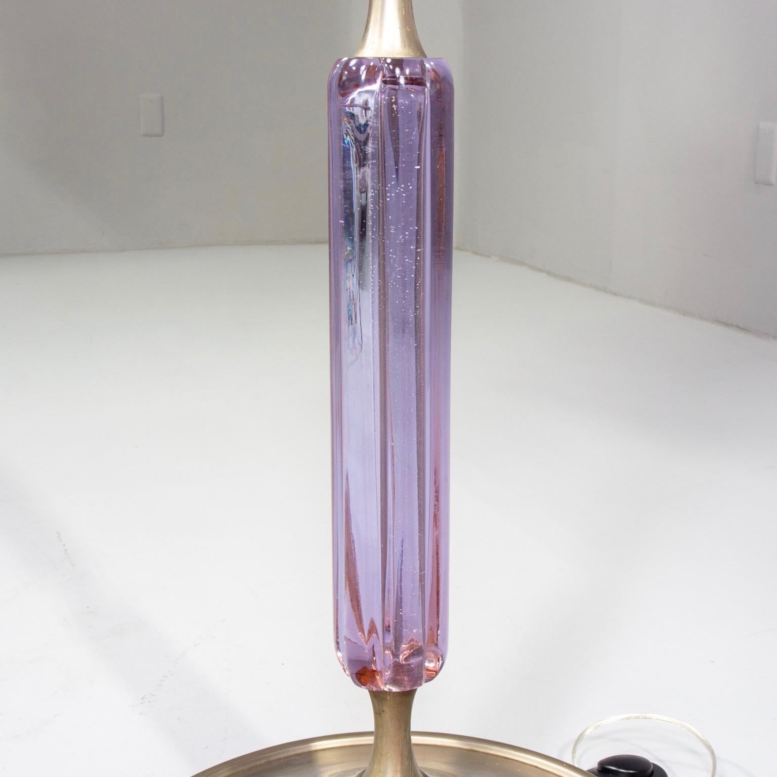 20th Century Murano Glass Amethyst and Pink Glass Floor Lamp Attributed to Venini