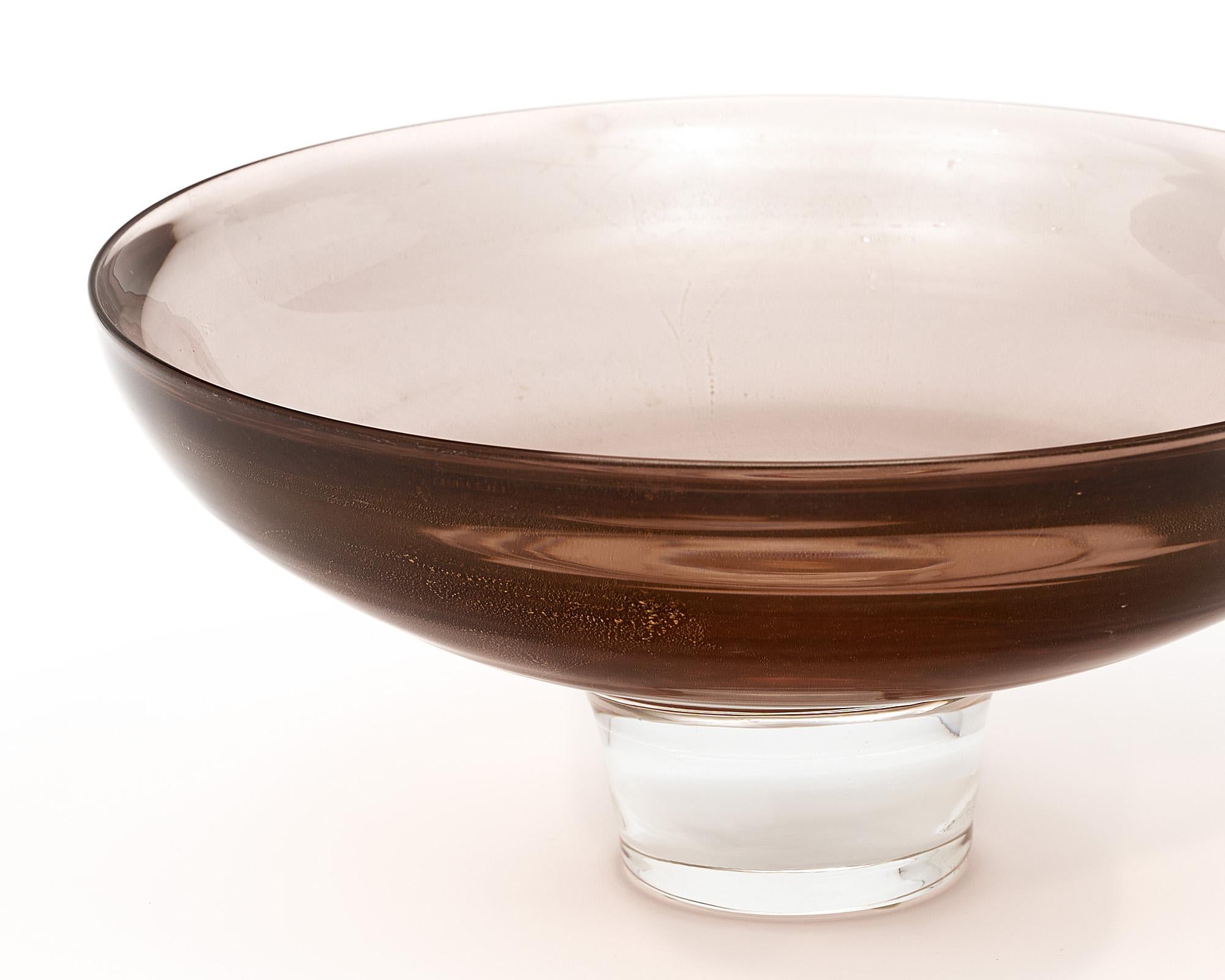 Modern Murano Glass Amethyst Avventurina Bowl