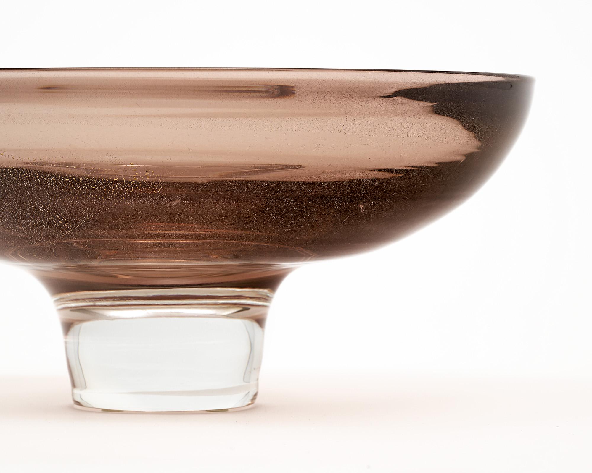 Italian Murano Glass Amethyst Avventurina Bowl