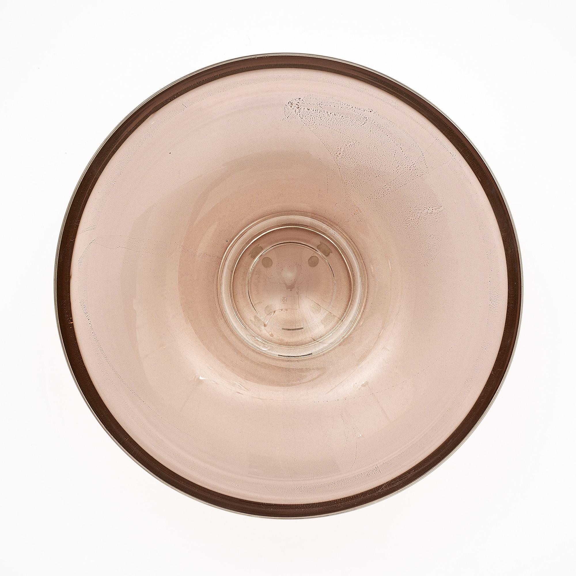 XXIe siècle et contemporain Bol en verre de Murano Améthyste Avventurina