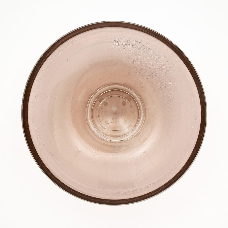 Contemporary Murano Glass Amethyst Avventurina Bowl For Sale