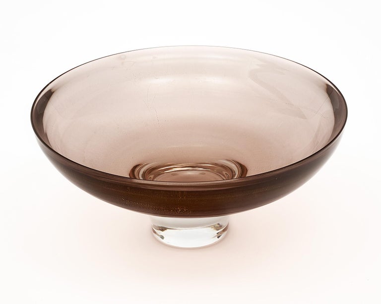 Murano Glass Amethyst Avventurina Bowl For Sale 1