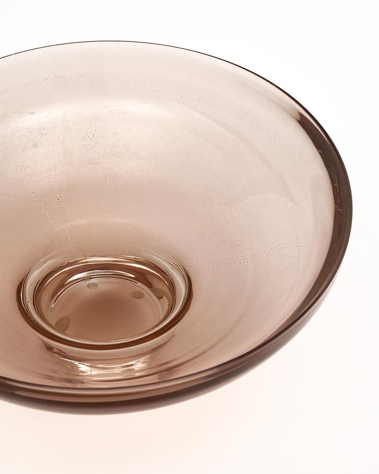Murano Glass Amethyst Avventurina Bowl For Sale 3