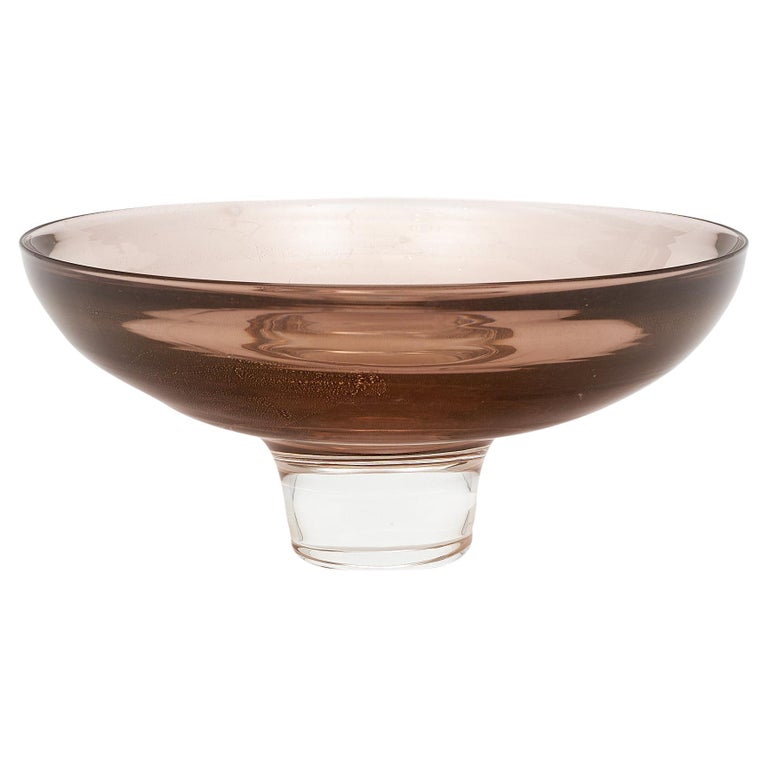 Murano Glass Amethyst Avventurina Bowl For Sale