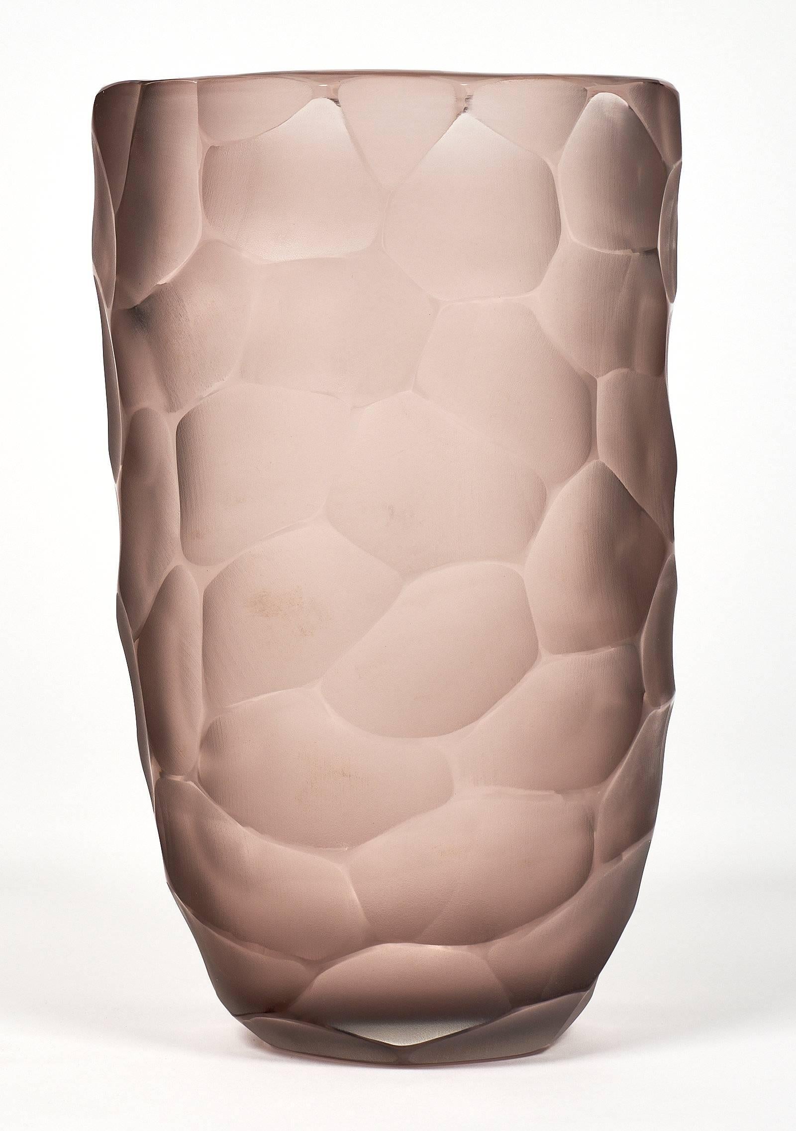 Murano Glass Amethyst “Battuto” Vase In Excellent Condition In Austin, TX