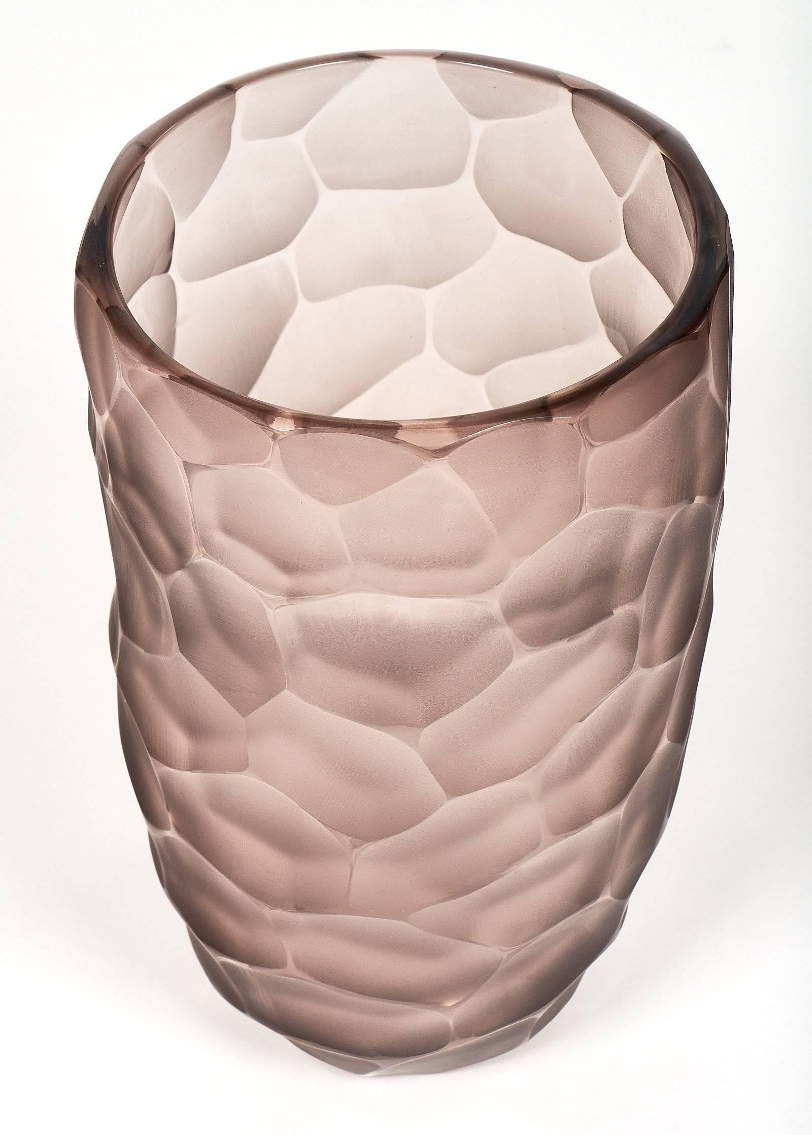 Murano Glass Amethyst “Battuto” Vase 1