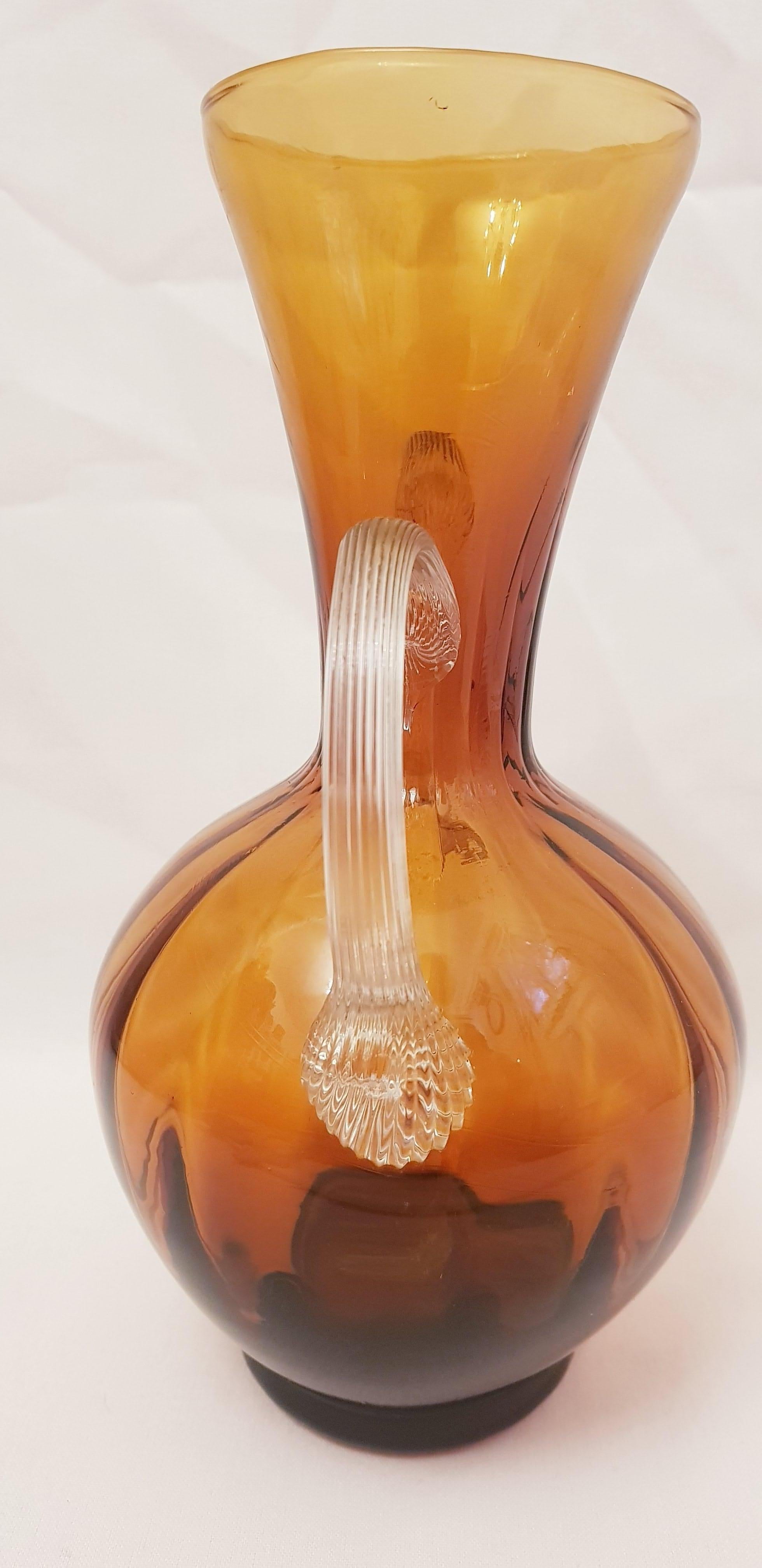 Italian Murano glass Amfora vase by Carlo Moretti  For Sale