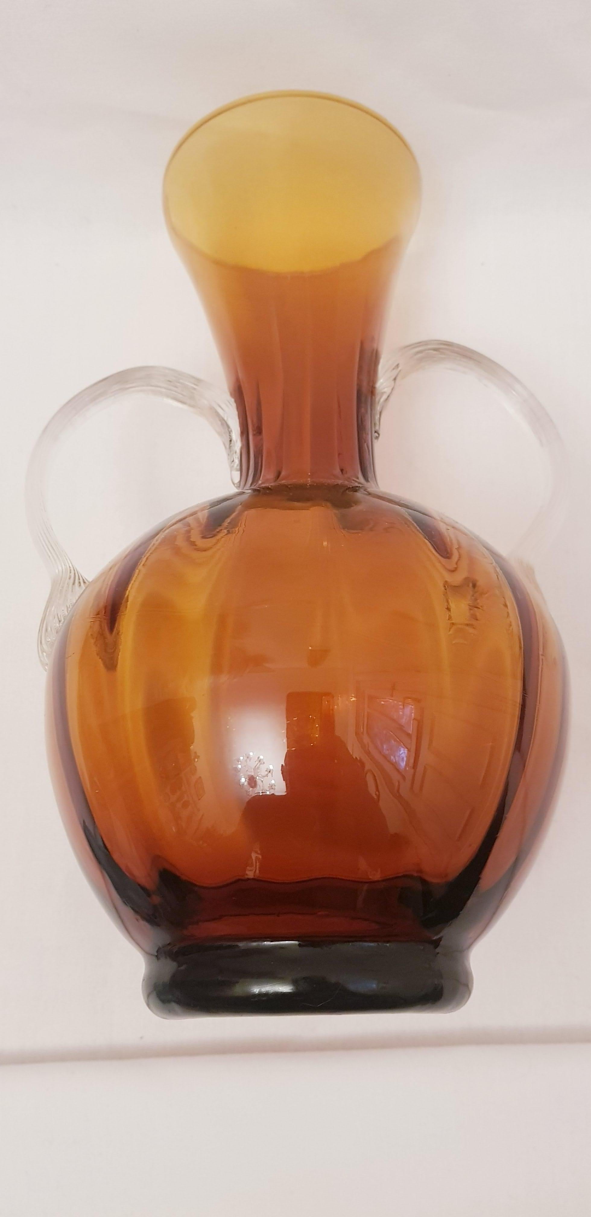 Mid-20th Century Murano glass Amfora vase by Carlo Moretti  For Sale