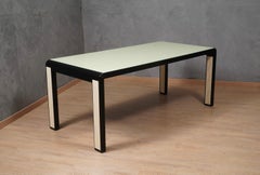 Art Deco Murano Glass and Beech Wood Dinning Room Conference Art Deco Table 1950