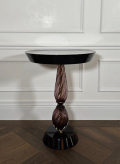 'Palazzo' Contemporary, Handmade, Murano Glass, Black Side Table by Seguso  