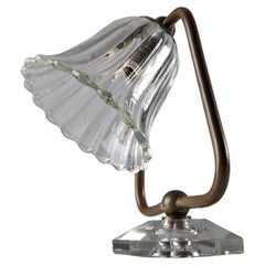 Murano Glass and Brass Bell Table Lamp by Barovier, Italy, 1940s