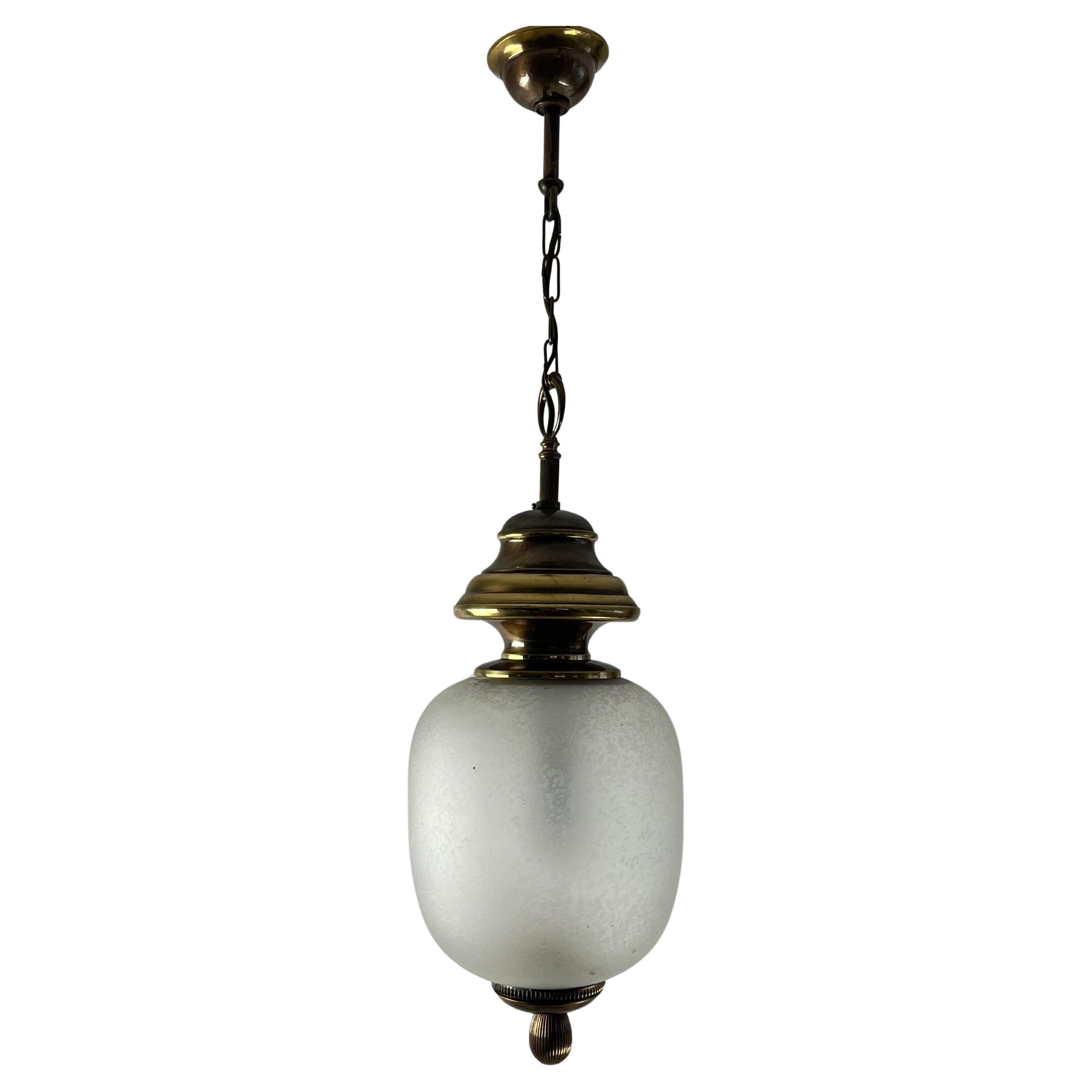 Murano Glass and Brass Chandelier attributed to Gaetano Sciolari, Italy, 1960s For Sale