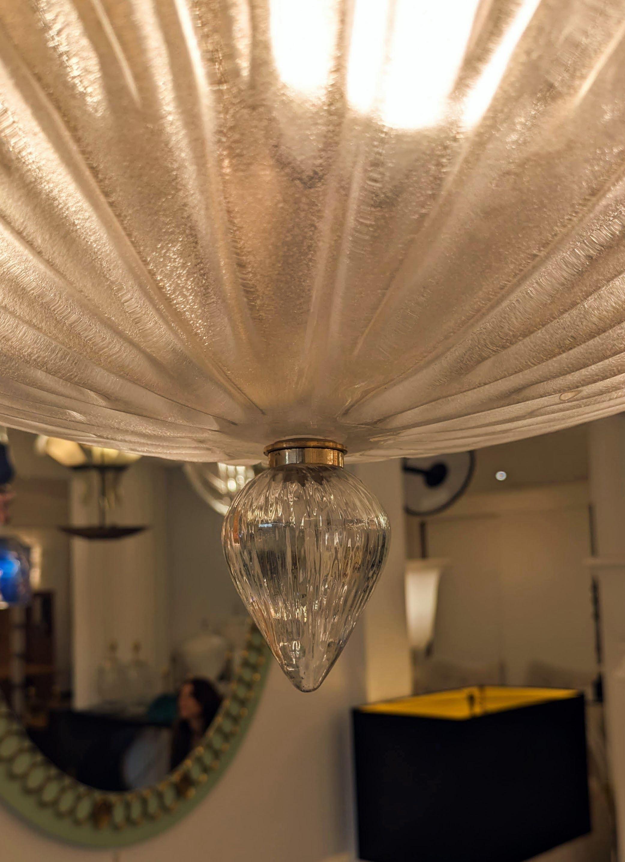 Lampadario in vetro di Murano e ottone in vendita 4