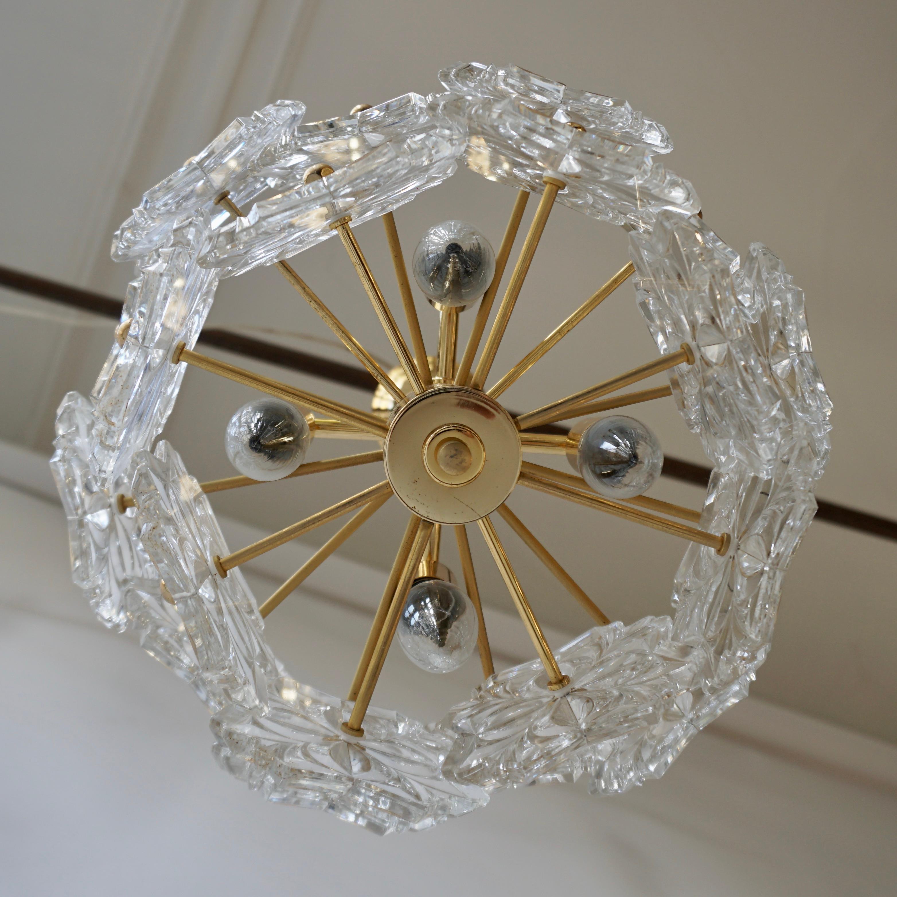 Murano Glass and Brass Chandelier For Sale 6