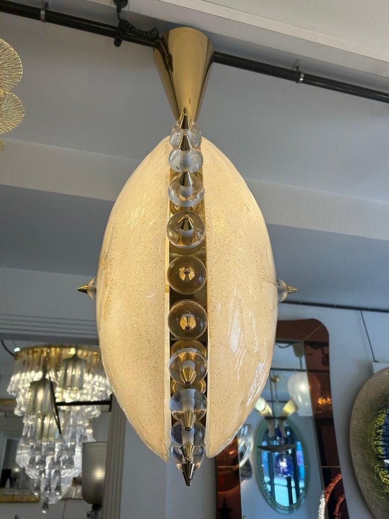 Kronleuchter aus Muranoglas und Messing im Angebot 2