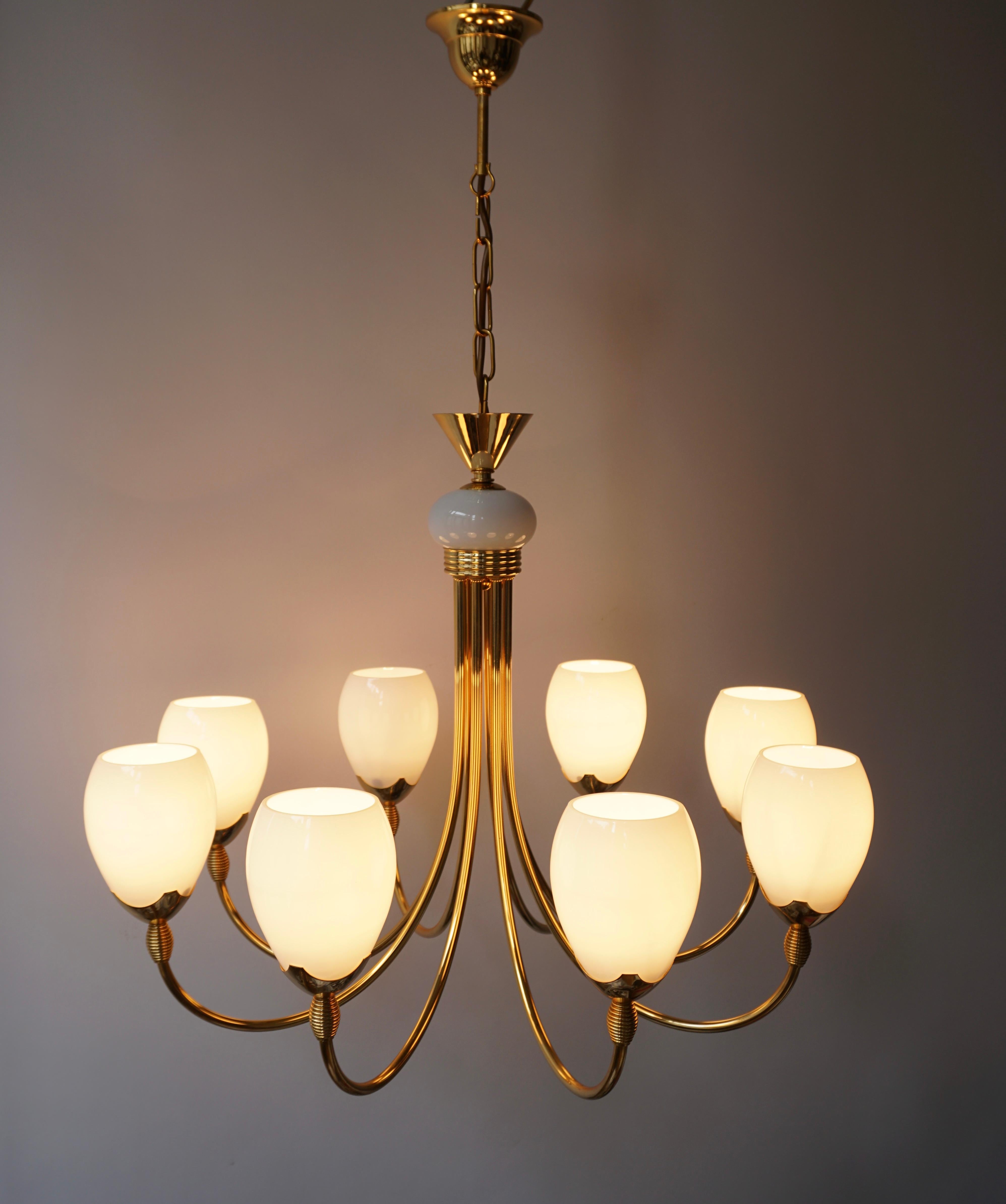 Murano Glass and Brass Chandelier 3