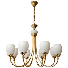 Murano Glass and Brass Chandelier