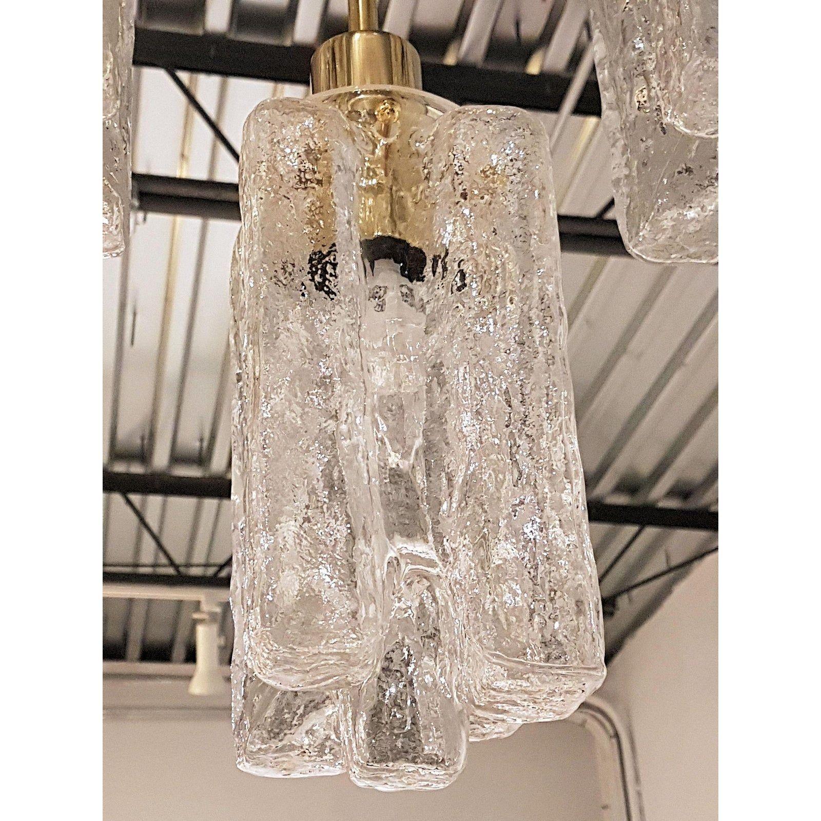 Lampadario in vetro di Murano e ottone, Kalmar in vendita 2