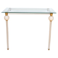 Murano Glass and Brass Console Table with Gold Leaf Inclusions, Italy, 1990s