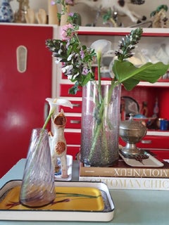 Murano Glass and Brass Cylinder Vase