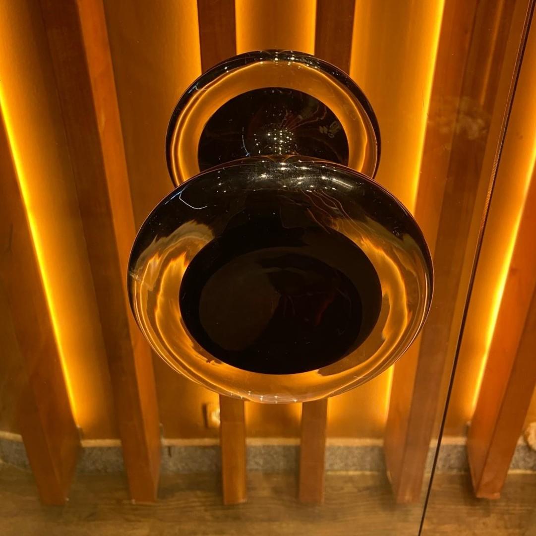 Murano Sommerst Glass and Brass Double Door Handles attributed to Seguso For Sale 4