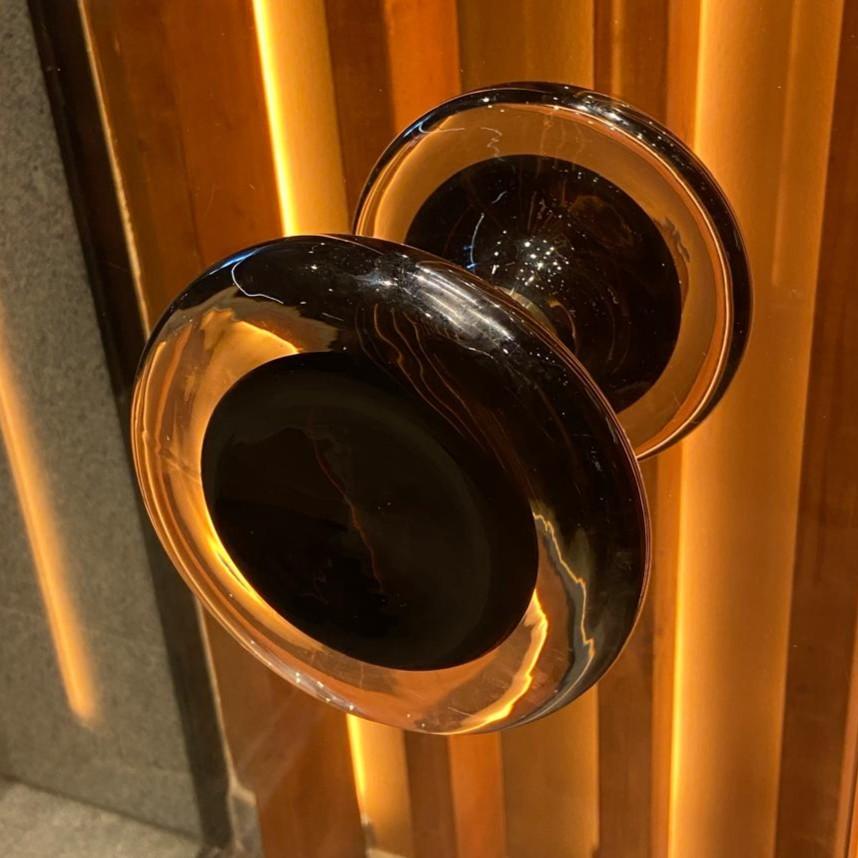Murano Sommerst Glass and Brass Double Door Handles attributed to Seguso For Sale 6