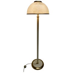 1970s Italian Floor Lamp in Brass and Artistic Murano Glass by F. Fabbian