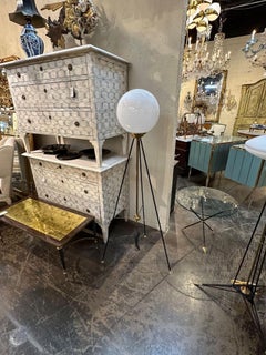 Murano Glass and Brass Globe Floor Lamp