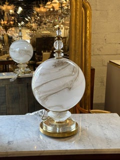 Murano Glass and Brass Globe Lamp