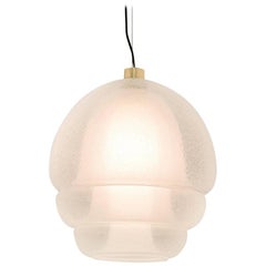 Murano Glass and Brass Italian Midcentury Pendant Lamp by Carlo Nason, 1960s
