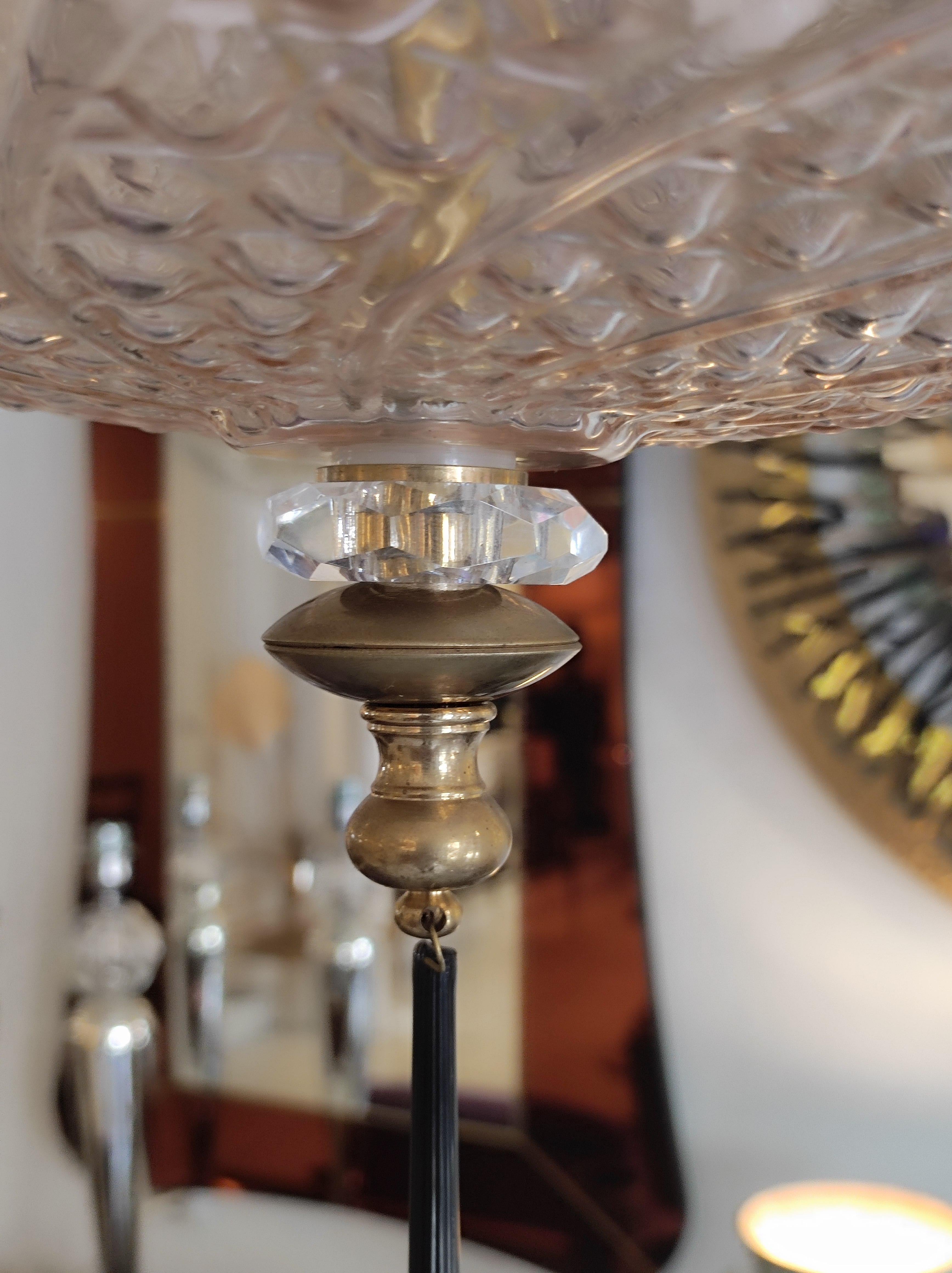 XXIe siècle et contemporain Lanterne en verre de Murano et laiton