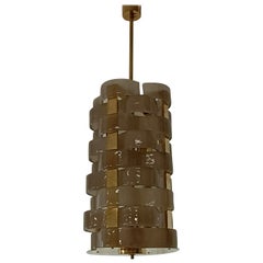 Murano Glass and Brass Mid-Century Chandelier, 2000
