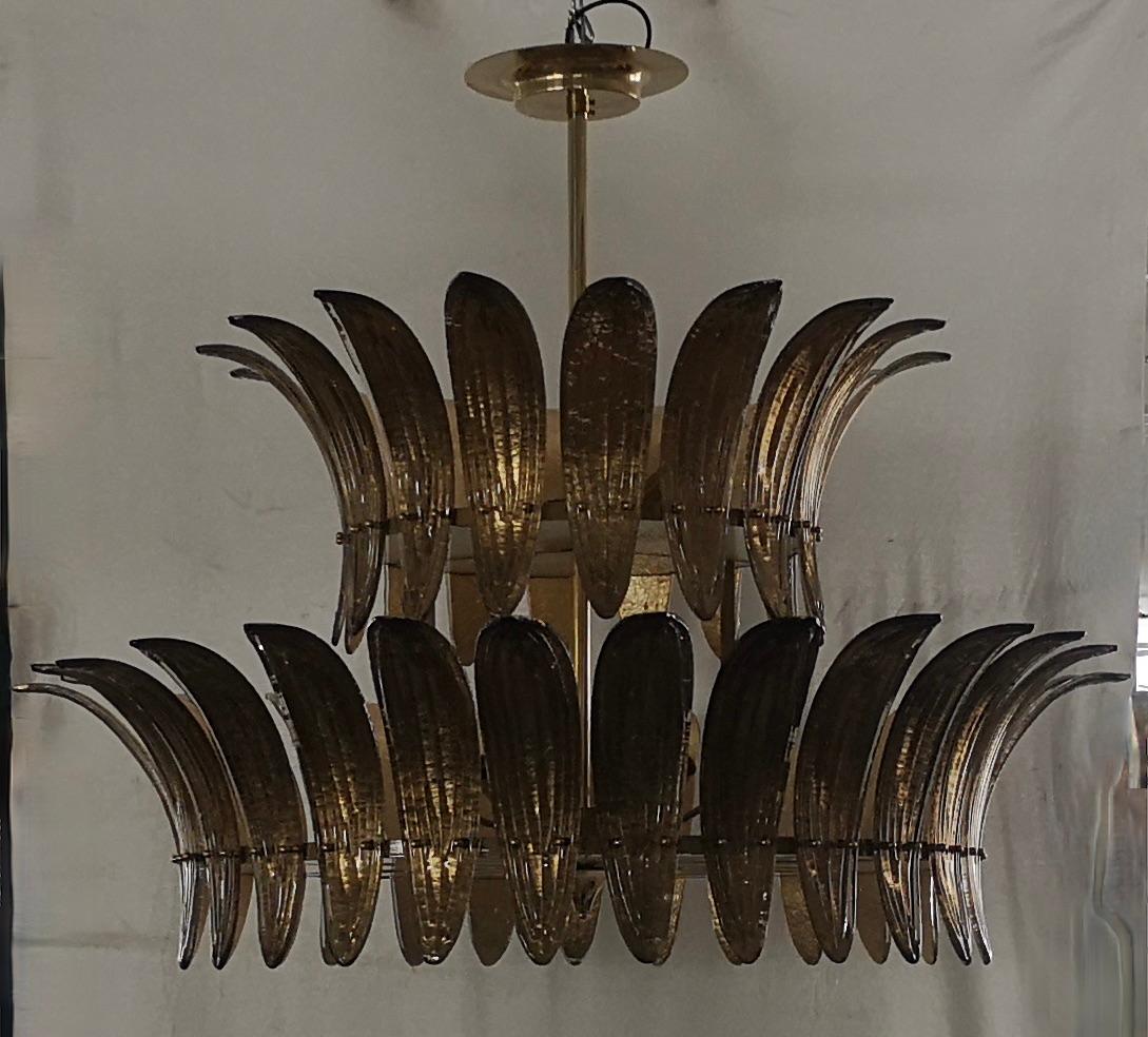 Murano Glass and Brass Mid-Century Chandelier, 2020 For Sale 3