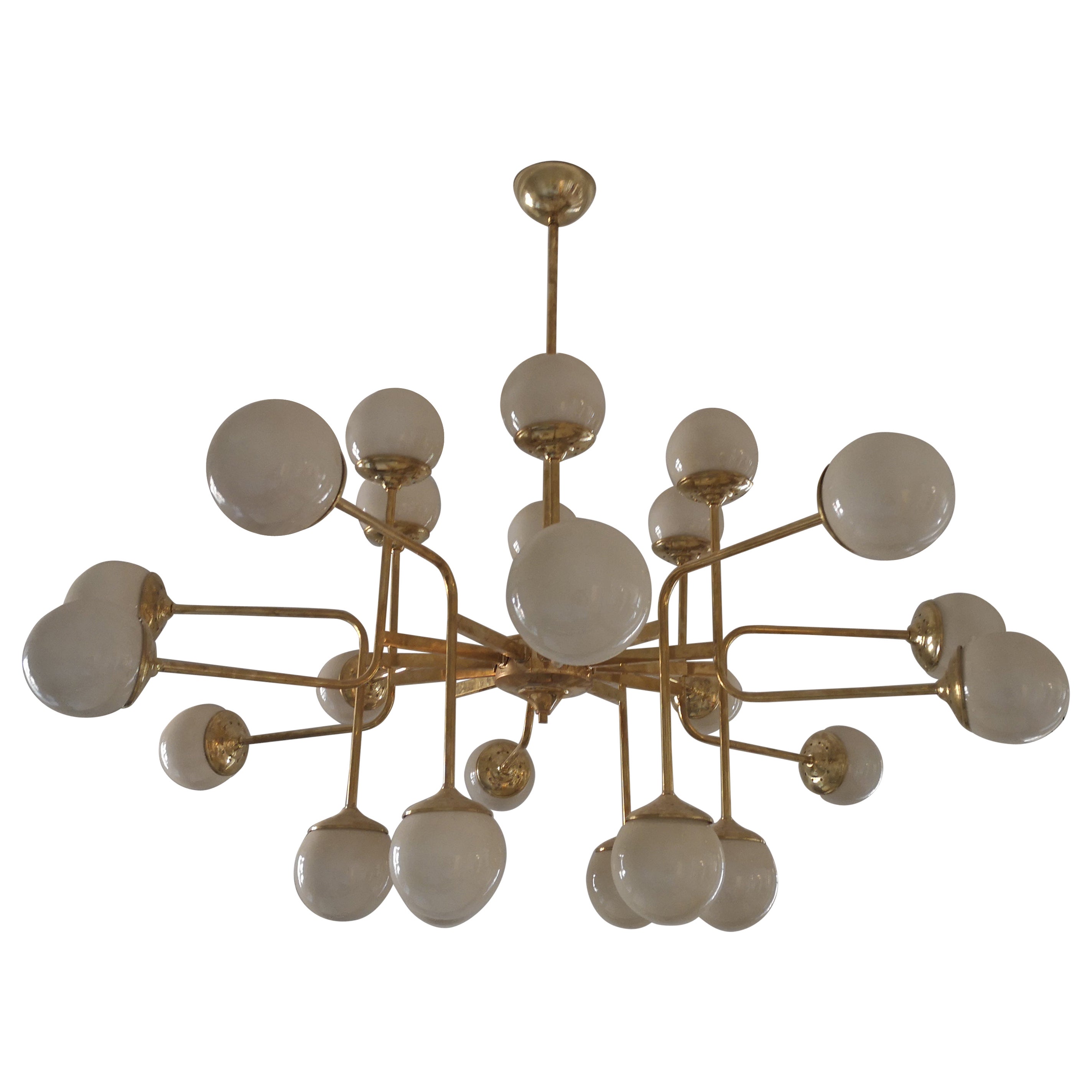 Lustre et pendentif du milieu du siècle dernier en verre de Murano et laiton, 2020