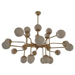 Lustre et pendentif du milieu du siècle dernier en verre de Murano et laiton, 2020