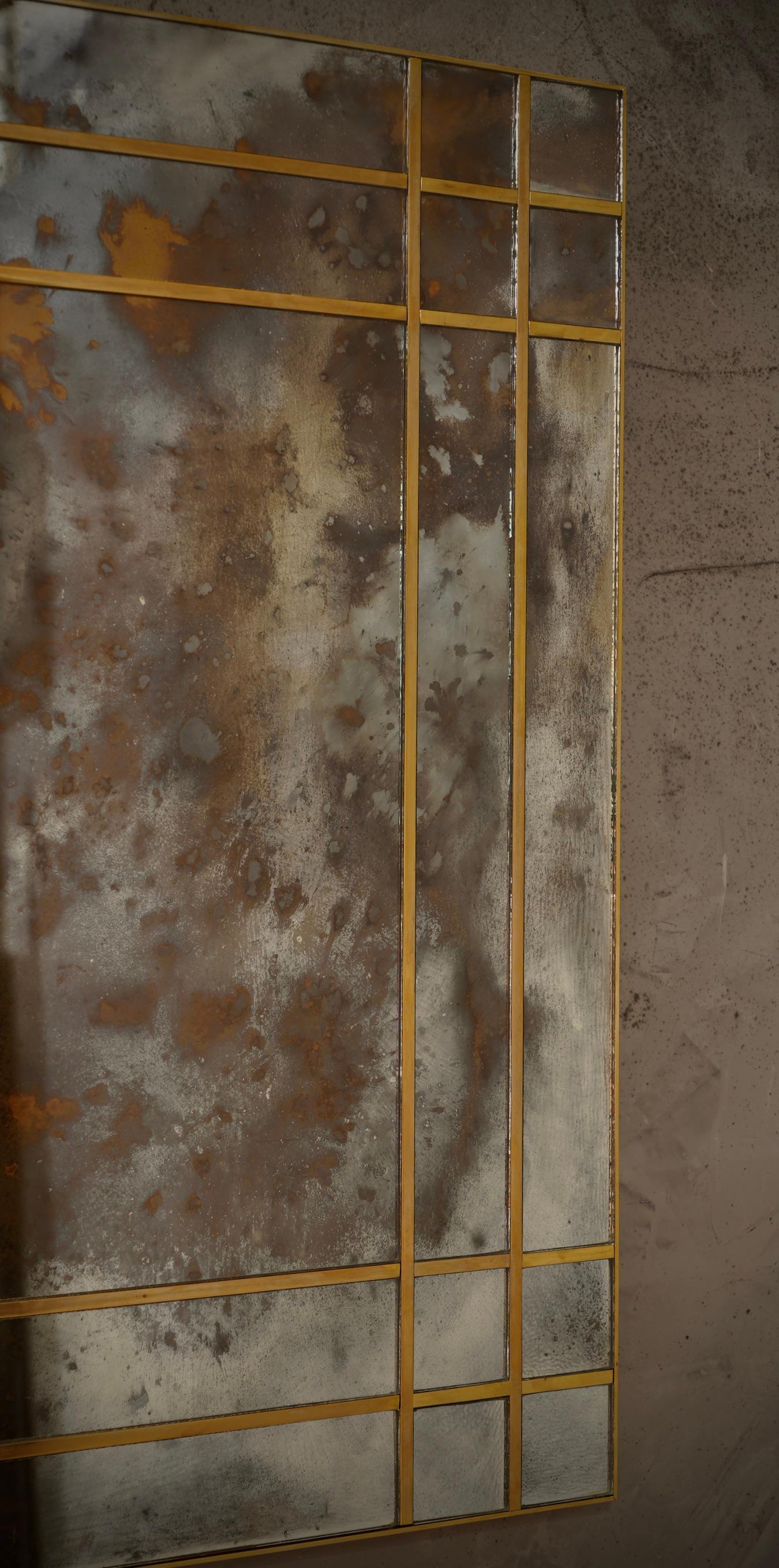 Consolle / Miroir mural du milieu du siècle en verre de Murano et en laiton, 2000 en vente 1