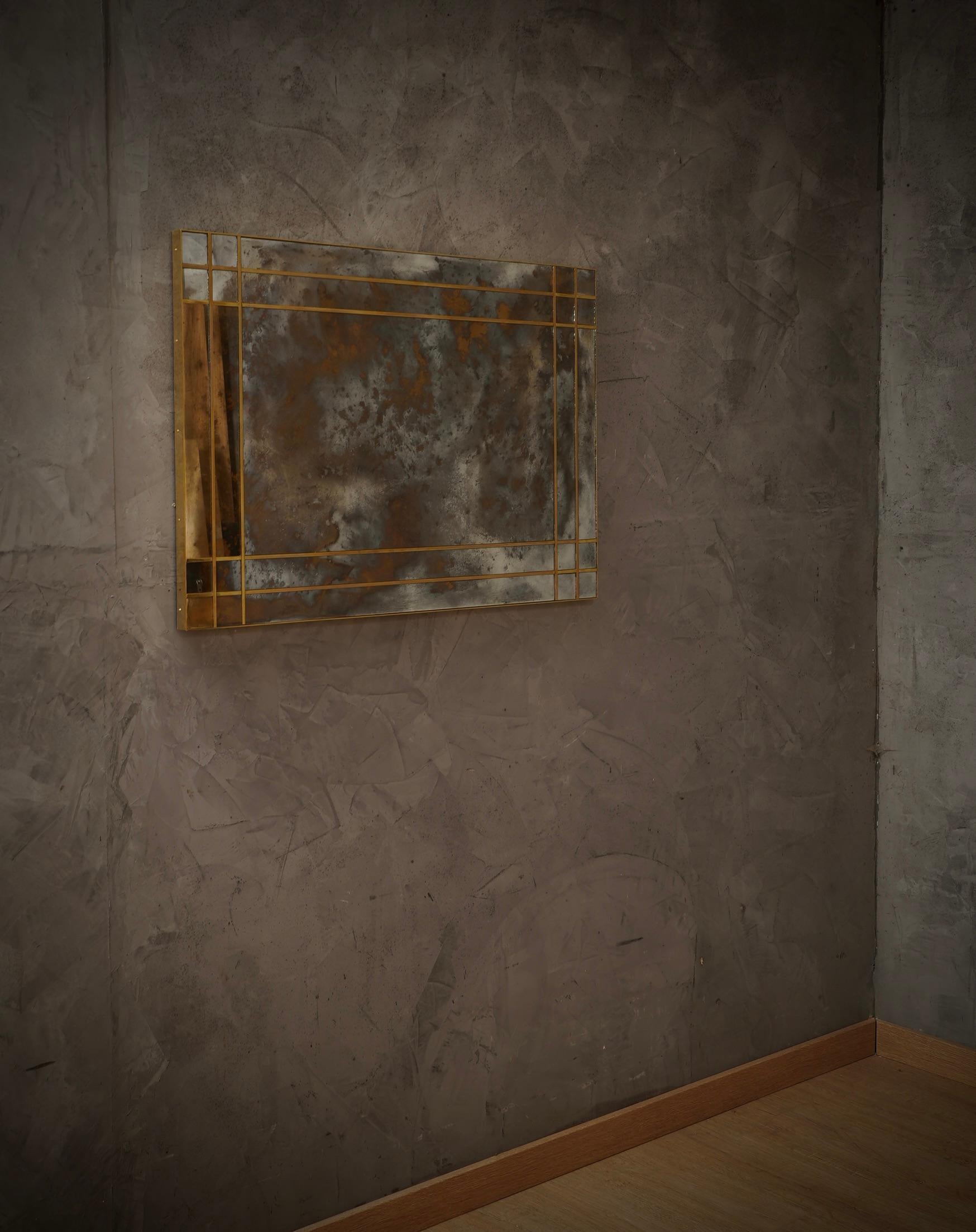 Consolle / Miroir mural du milieu du siècle en verre de Murano et en laiton, 2000 en vente 2