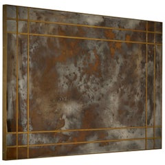 Murano Glass and Brass Mid-Century Consolle / Wall Mirror, 2000