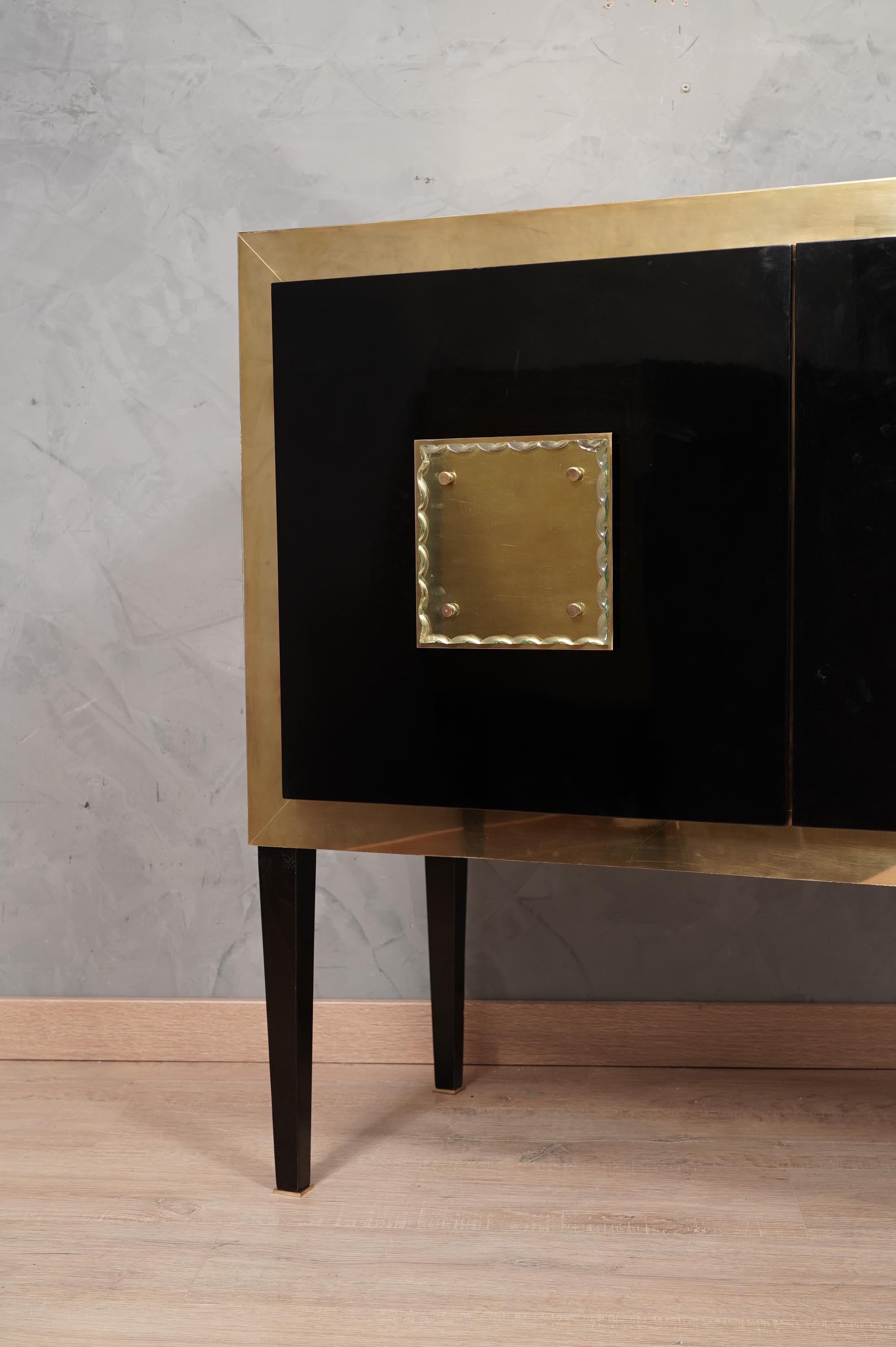 Murano Glass and Brass Mid-Century Sideboard, 1980 en vente 4