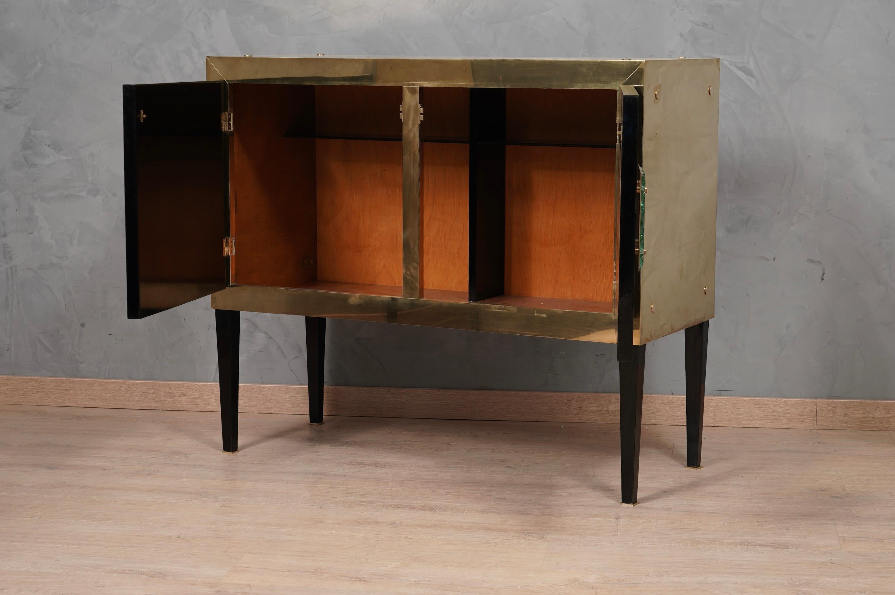 Murano Glass and Brass Mid-Century Sideboard, 1980 en vente 2