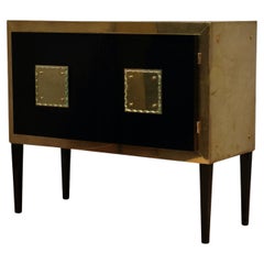 Murano Glass and Brass Mid-Century Credenza / Dry Bar / Sideboard, 1980
