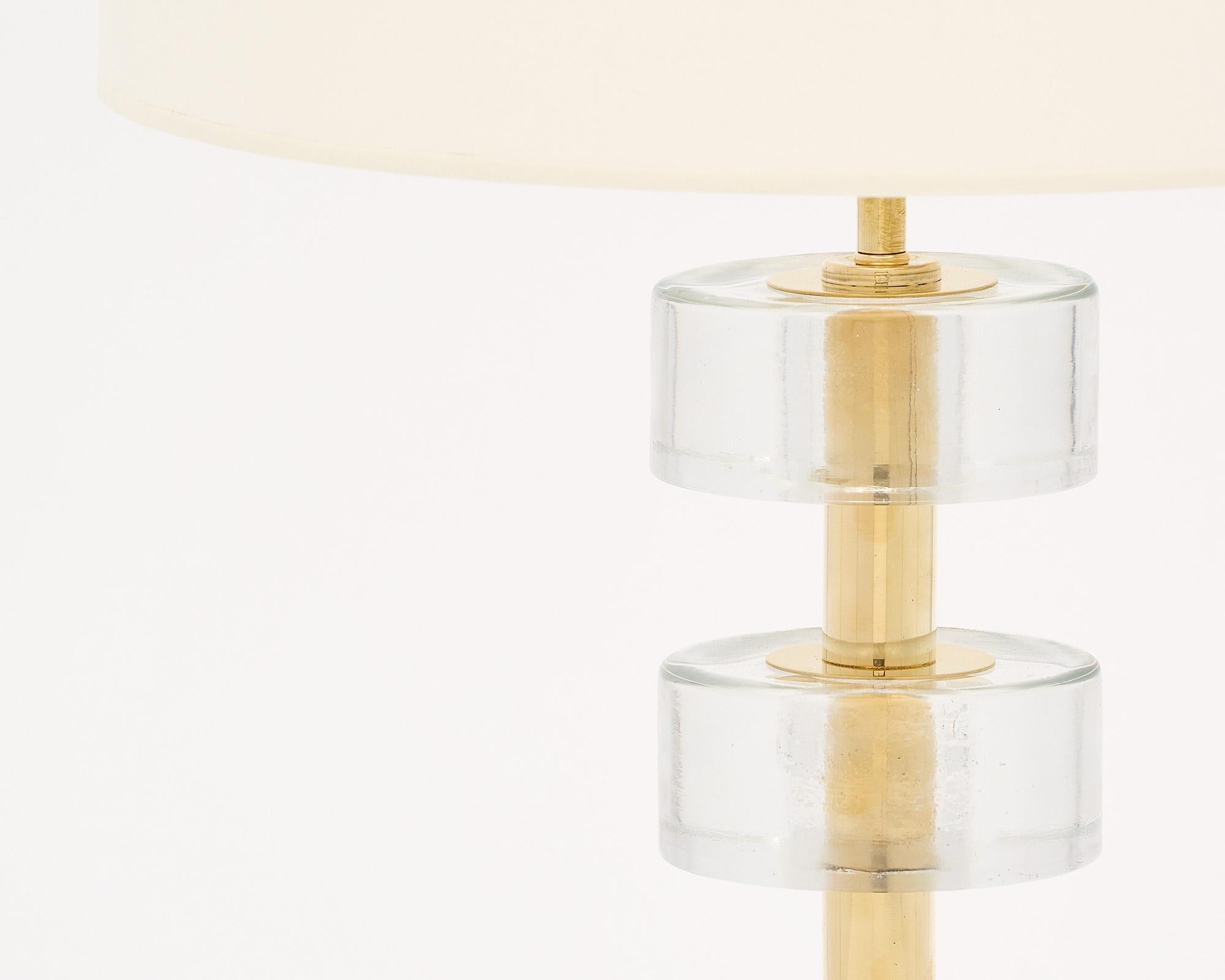 Murano Glass and Brass Modern Lamps In New Condition For Sale In Austin, TX