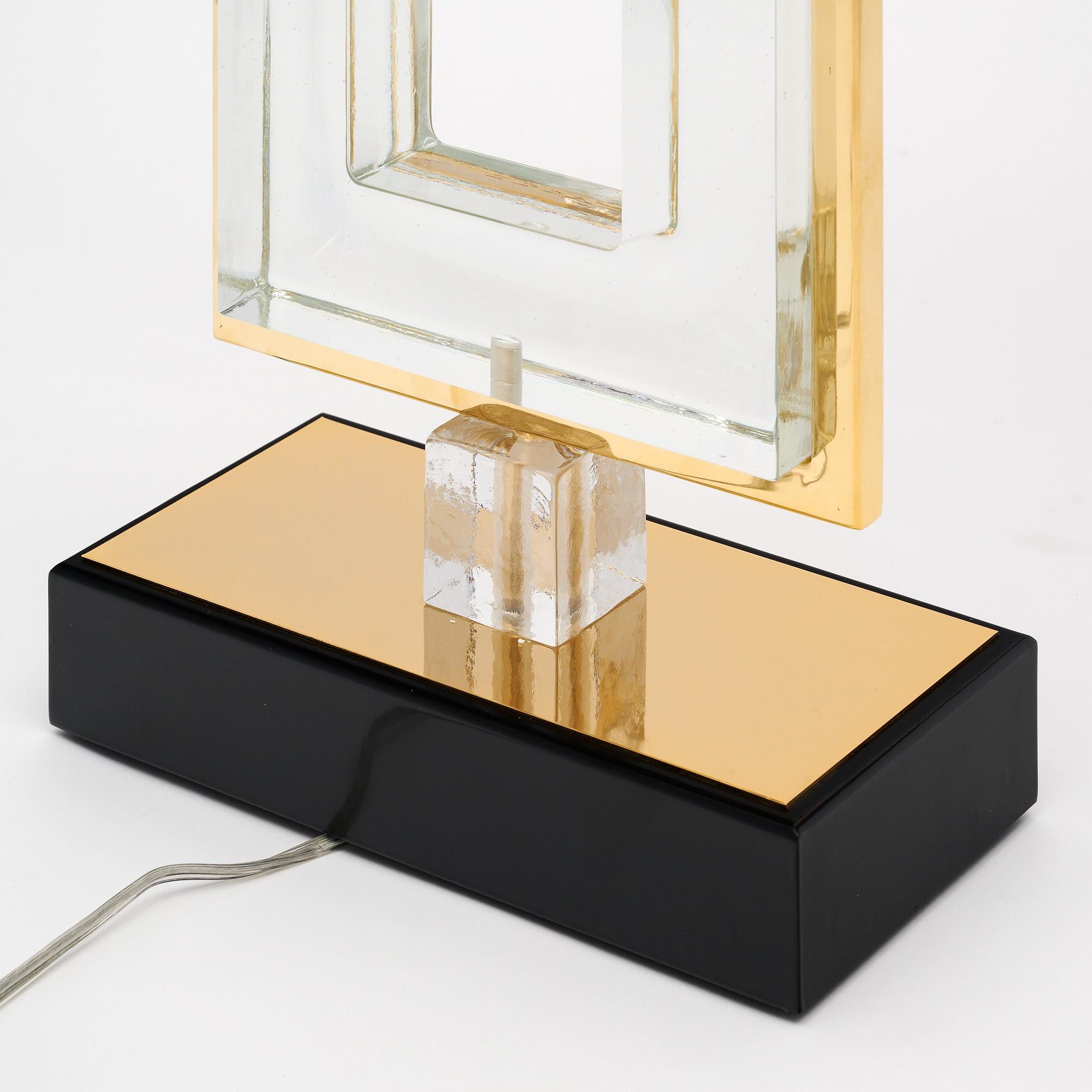 Lampade moderniste in vetro e ottone di Murano in vendita 1