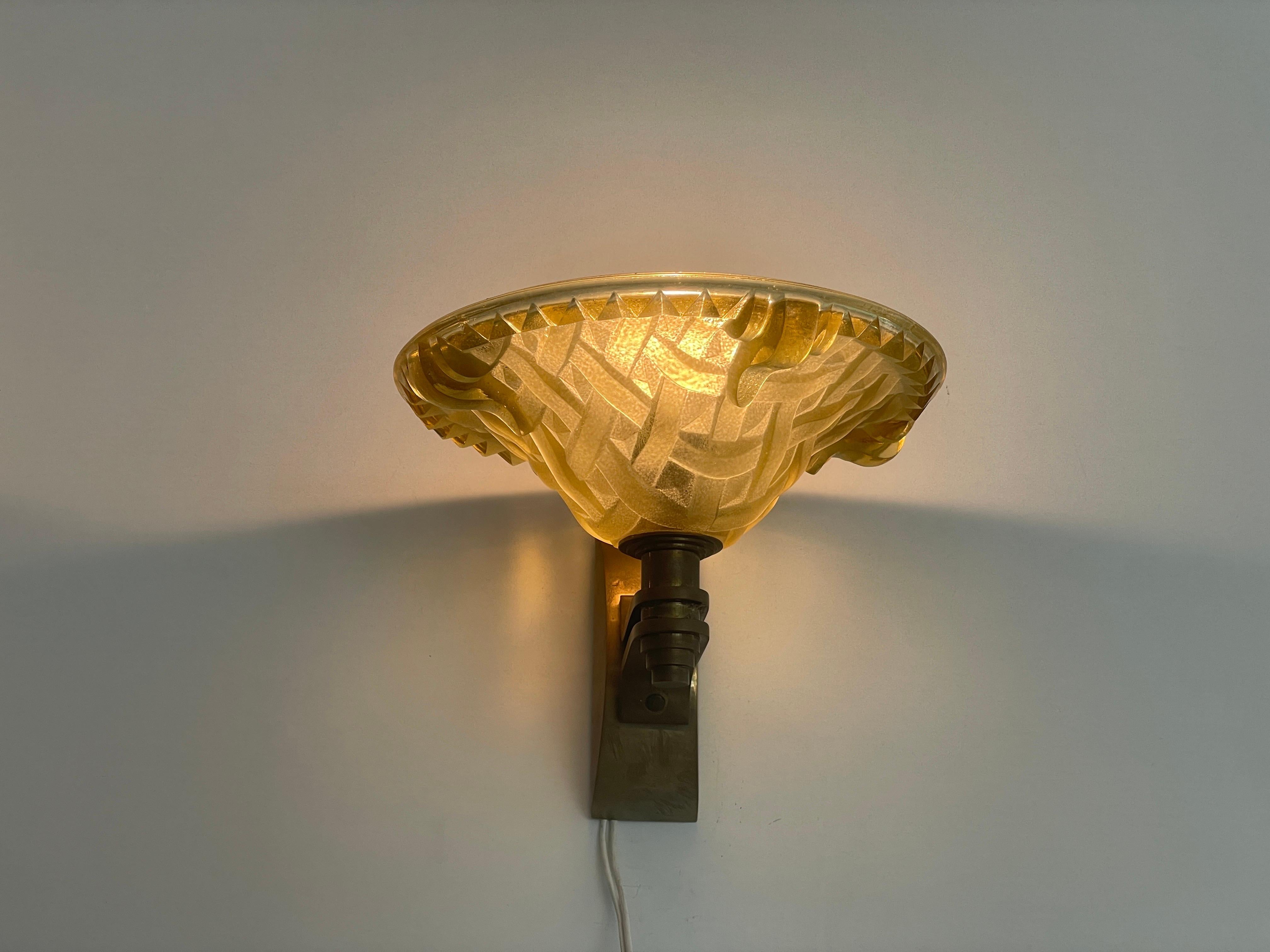 Pareja de candelabros de cristal de Murano y latón, años 50, Italia en venta 6